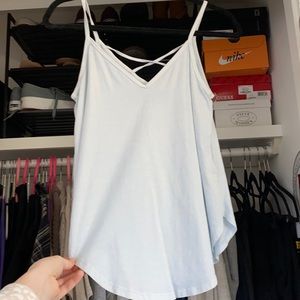 Cris cross blue tank